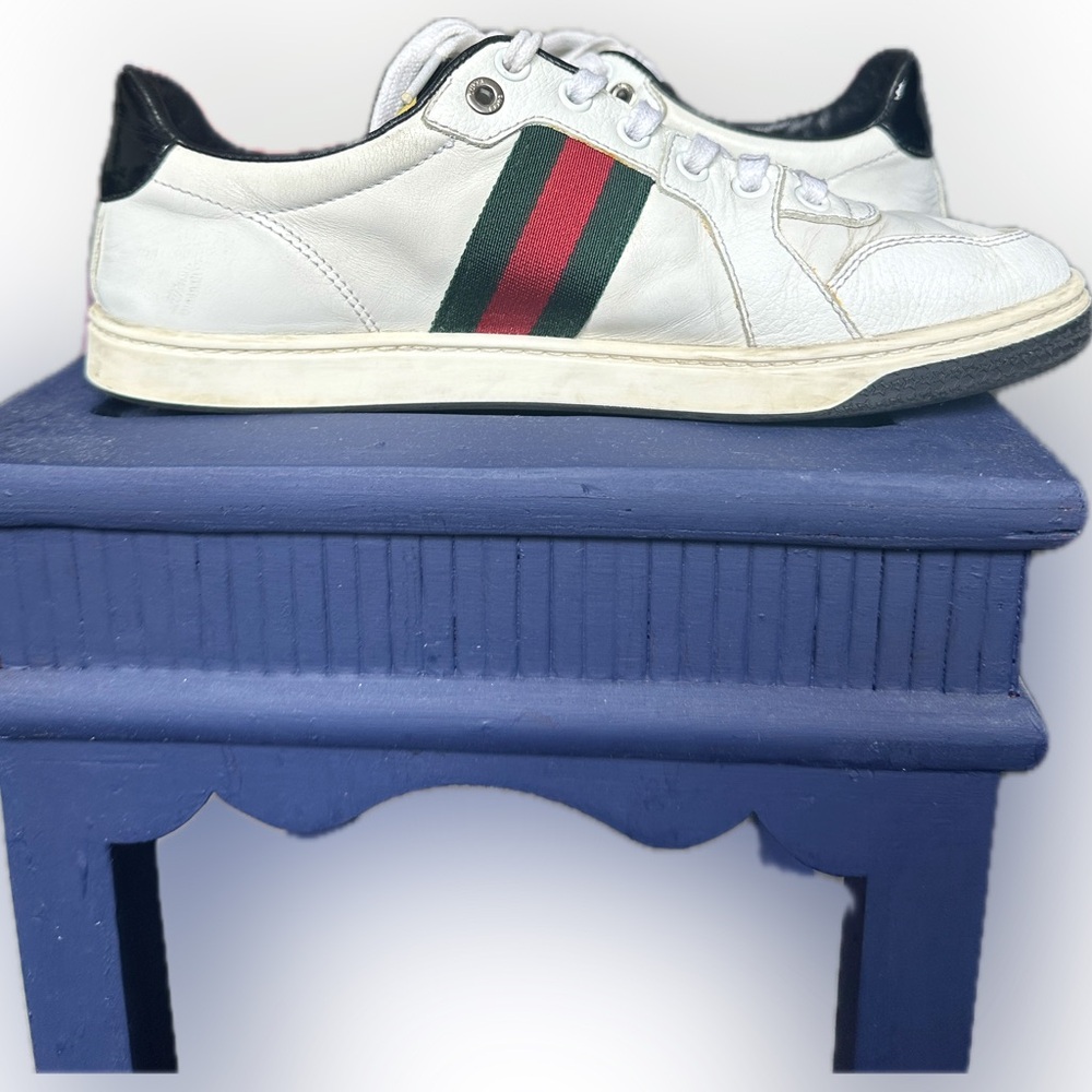 Gucci Ace Sneakers White Leather with Web Stripes (Size 38 / US 7.5–8)